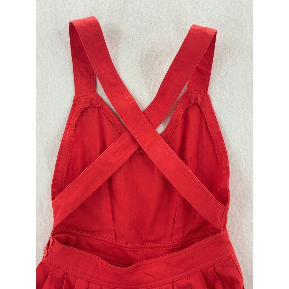 Unbranded - Sun Dress Criss Cross Back Pleated Pockets - Red -‎ Small - Women - Picture 5 of 8